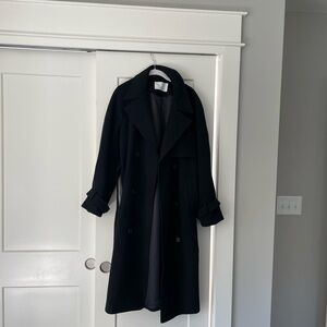 OAK + FORT Black Wool Coat